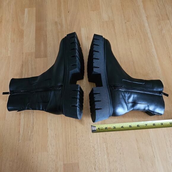Zara Chunky Boots Lug Soles Side Zip BLACK Sz UE 38 US 7.5 - Picture 10 of 15